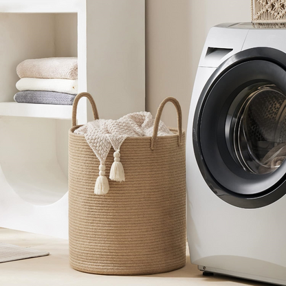 YOUDENOVA jute rope laundry basket, 58-liter height