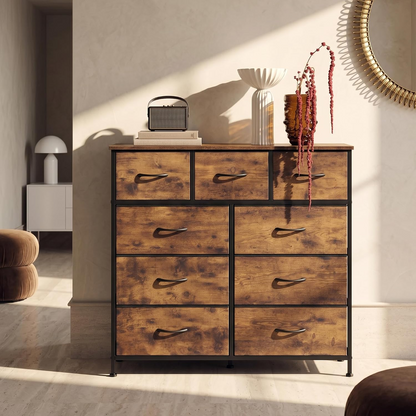 Nine-drawer wardrobe, fabric storage unit, suitable for bedrooms, hallways, entryways, and walk-in closets. Tall cabinet storage unit.