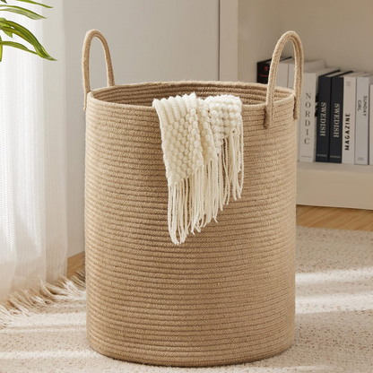 YOUDENOVA jute rope laundry basket, 58-liter height