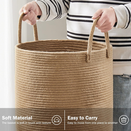 YOUDENOVA jute rope laundry basket, 58-liter height